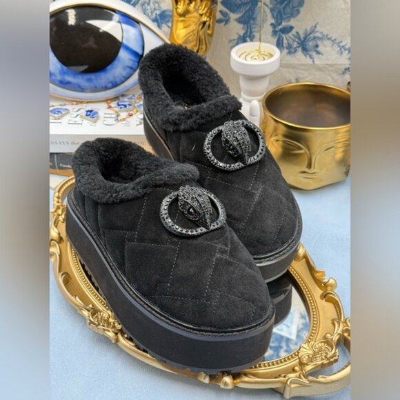 🆕 KURT GEIGER LONDON 🧿 NWOB Chelsea Suede Flatfom Slippers, Sz EU37 US 7 - Picture 7 of 15